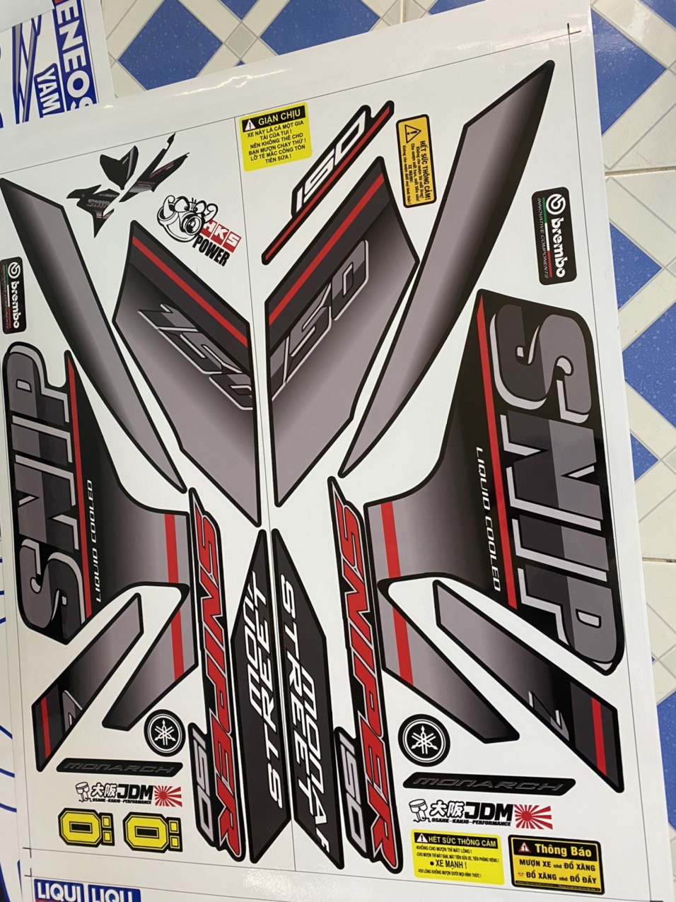 [HCM]TEM RỜI EXCITER 150 SNIP LỚN DÁN XE ĐEN