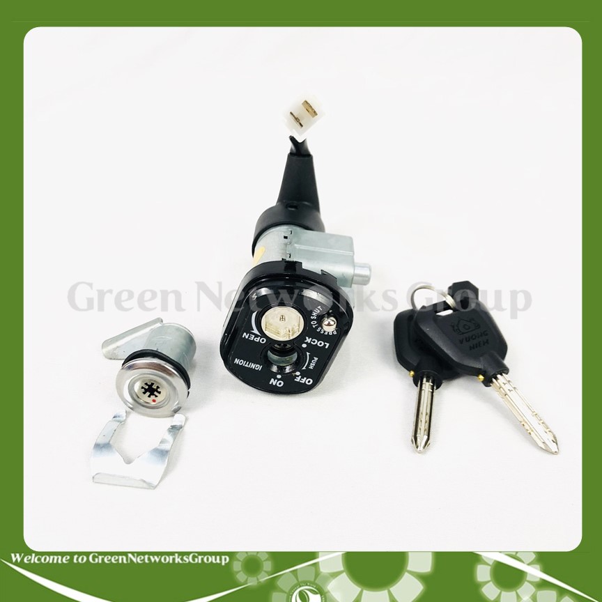 Bộ ổ khoá 8 cạnh gồm khóa yên và khóa xe cho Wave RSX loại 2 dây Greennetworks