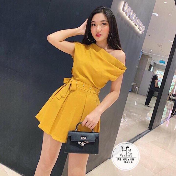 Đầm Xòe Trễ Vai Kết Cườm