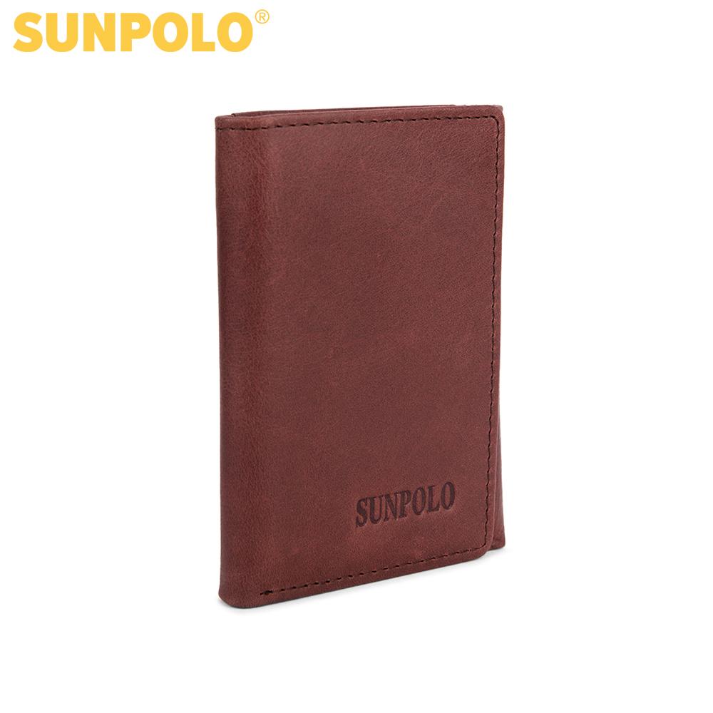 Genuine Leather Trifold Mens Wallet
