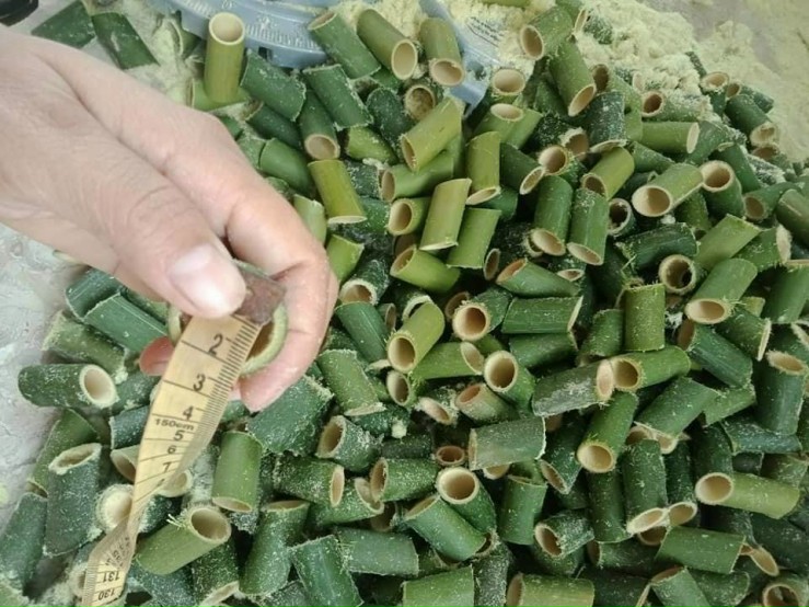 100 ống nứa làm chả ốc