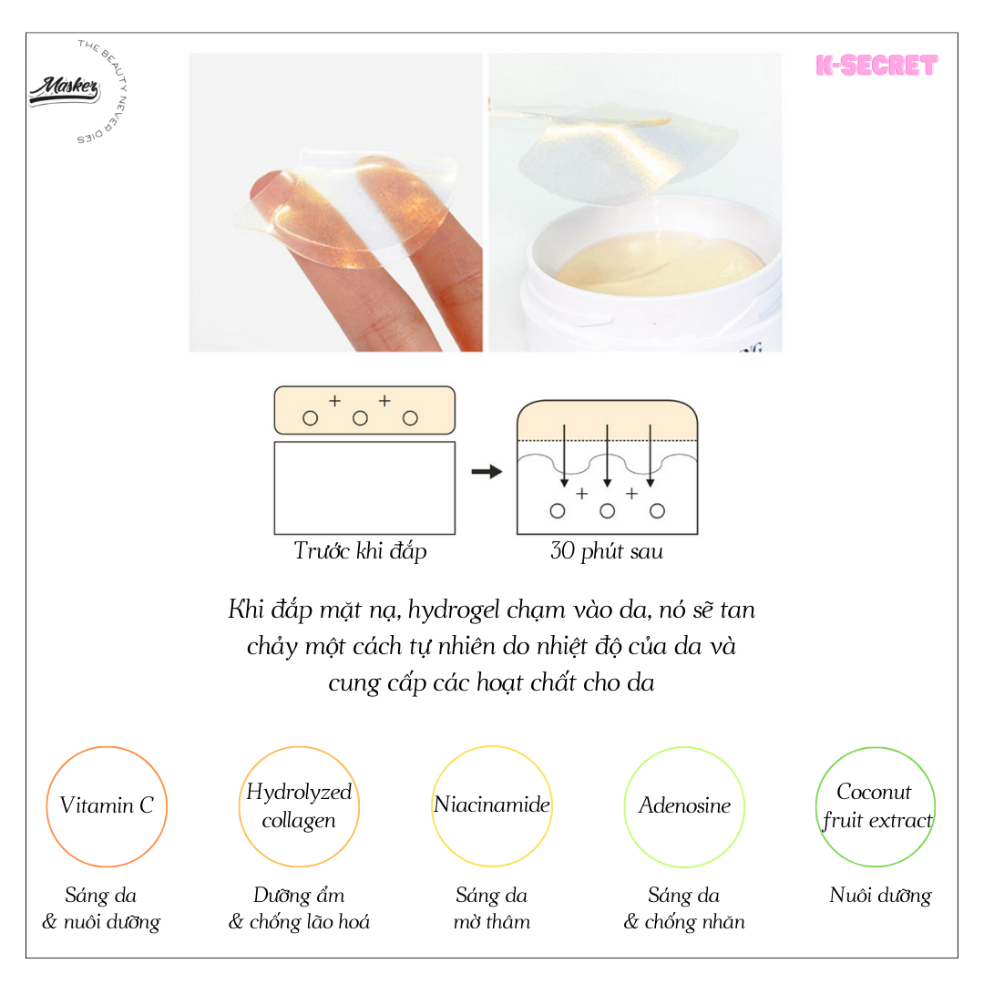 Mặt nạ mắt giảm thâm Vitamin C K-SECRET