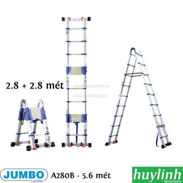 Bảng giá [HCM]Thang nhôm rút đôi chữ A Jumbo A280B - 5.6 mét