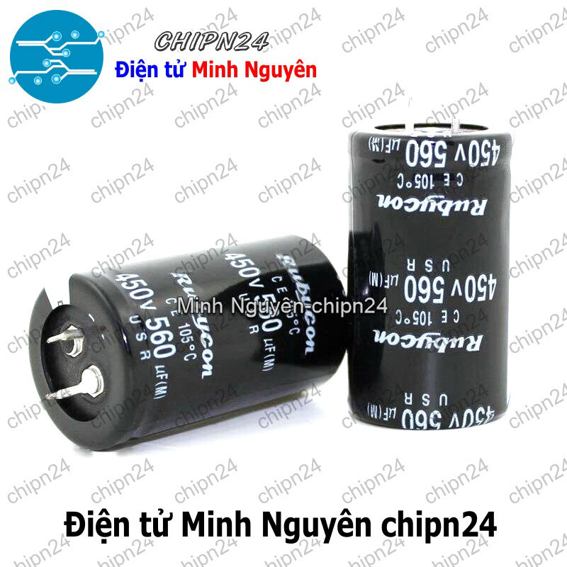 [1 con] Tụ hóa 560uF 450V Rubycon (35x40mm) - HH005402