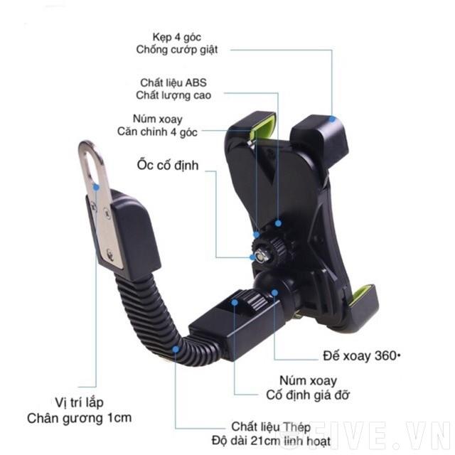 Giá đỡ điện thoại gắn xe máy