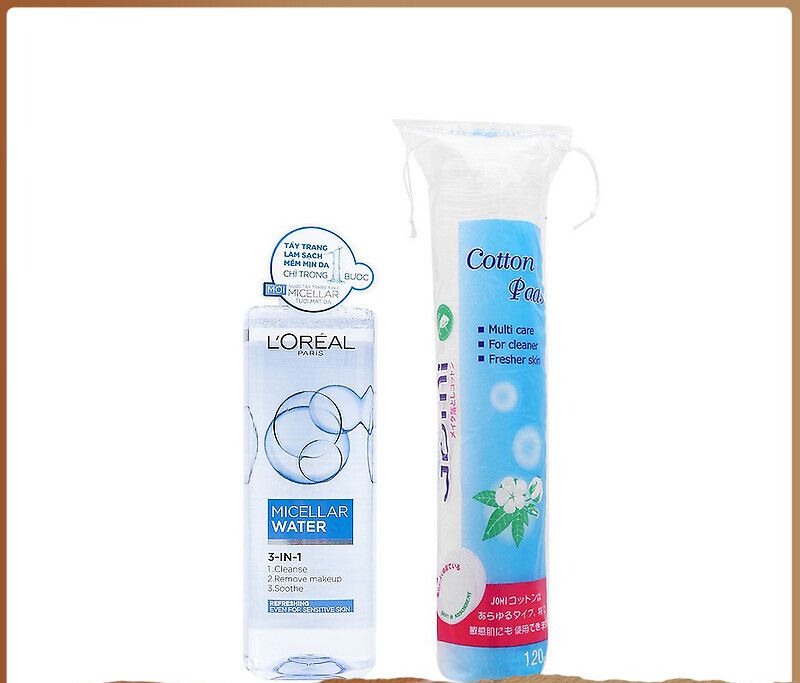 Combo nước tẩy trang Loreal và Bông tẩy trang Jomi