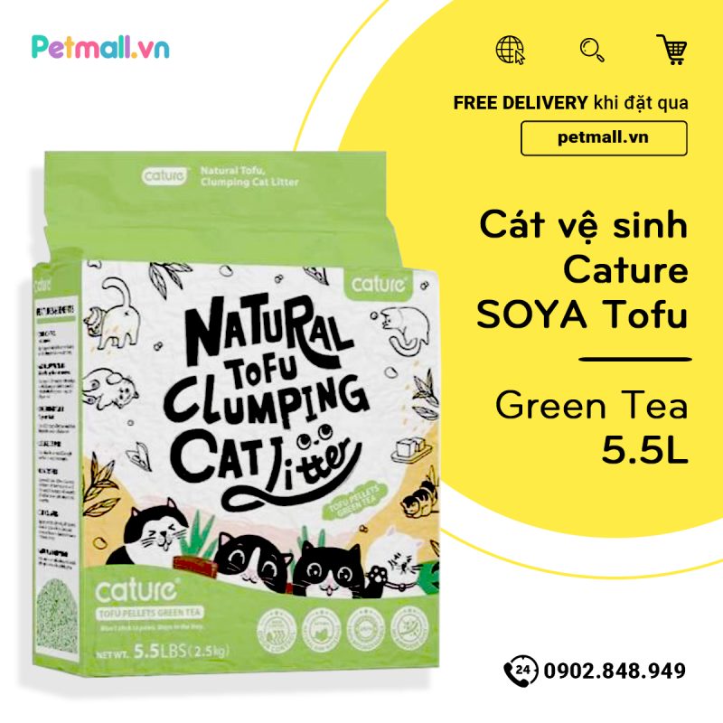 Cát vệ sinh Cature Tofu Soya 5.5L - Green Tea