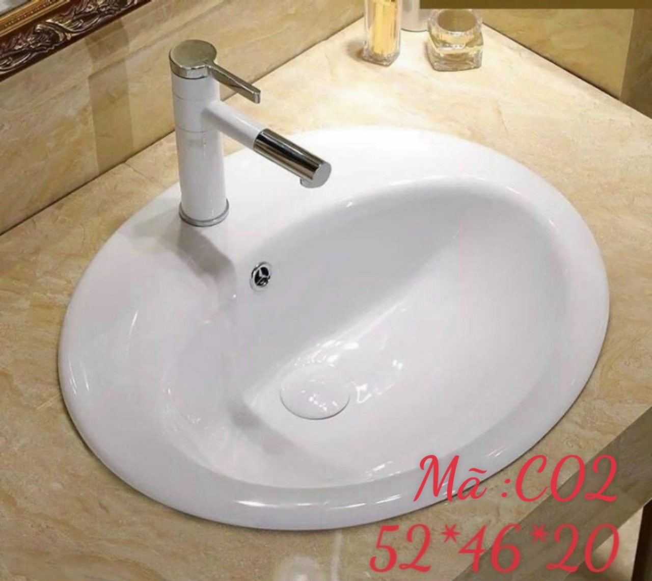 CHẬU RỬA MẶT, LAVABO BÁN ÂM 2 GRV -1801