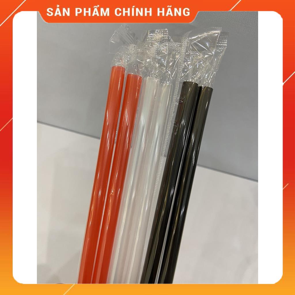 [50 Chiếc] Ống Hút Bọc Phi 8 Đen + Trắng + Đỏ