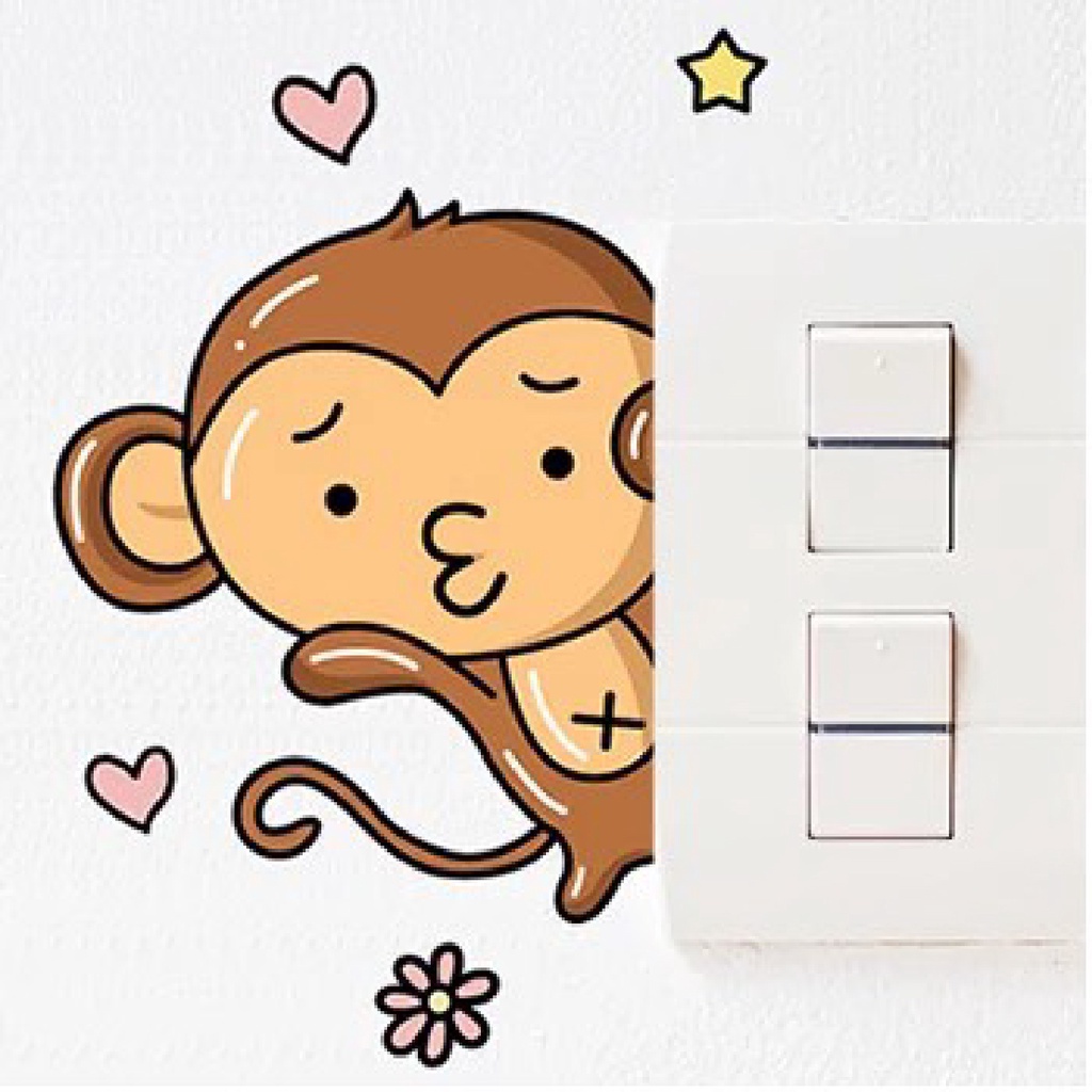 Decal dán ổ điện, sticker trang trí dễ thương( Ổ ĐIỆN SẮC MÀU)