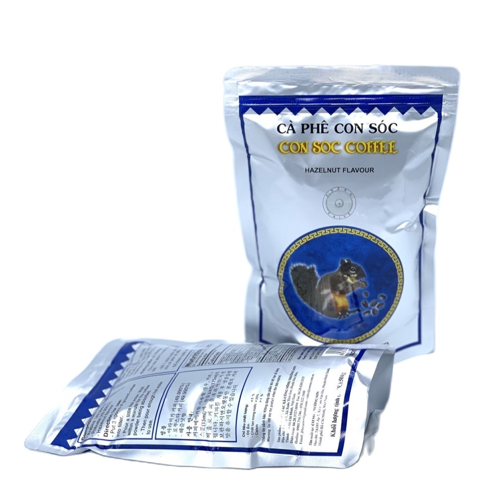 Cà phê Con Sóc pha phin Bịch Xanh 500gam