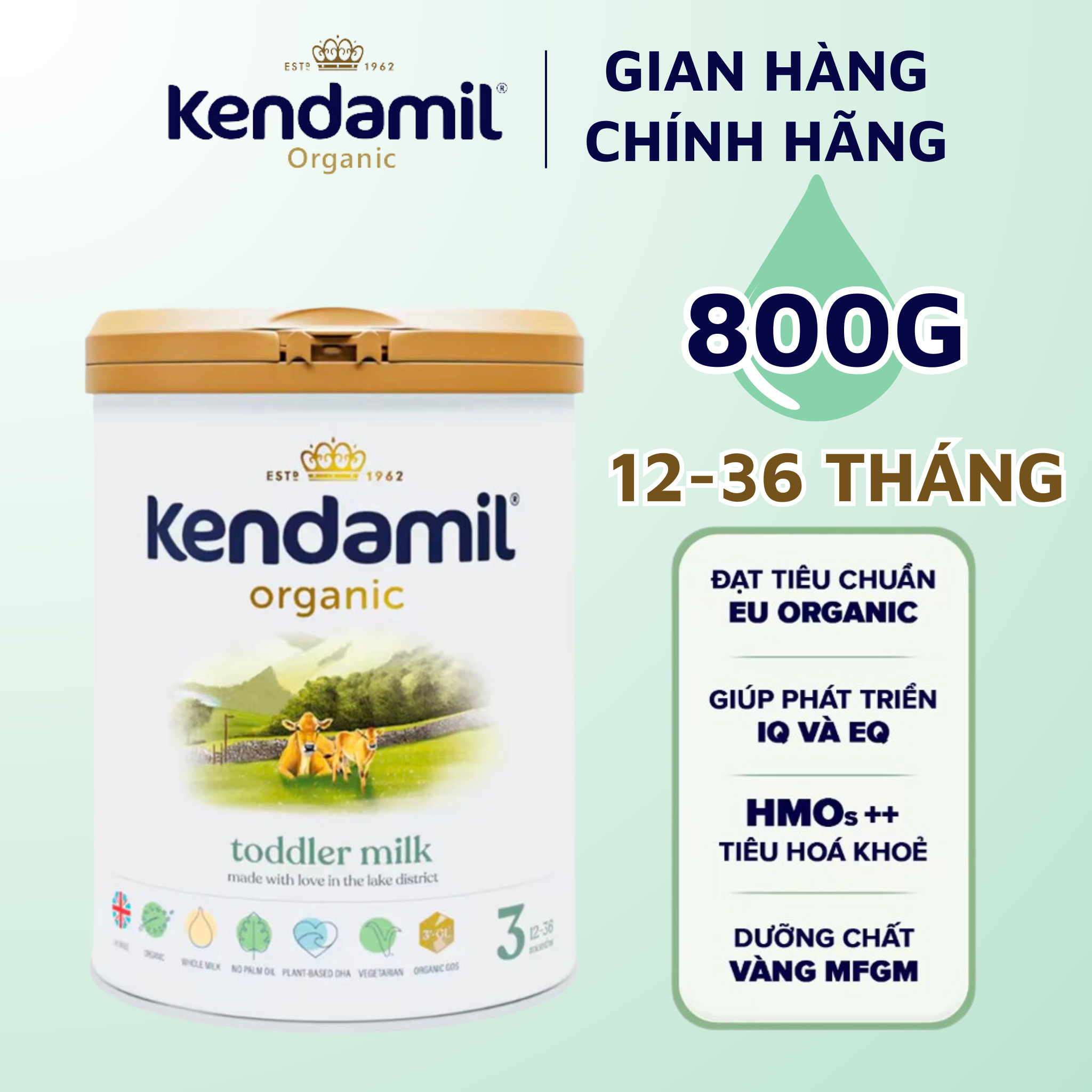Sữa Công Thức Hữu Cơ Kendamil Organic Chứa HMOs Số 3 (800g)