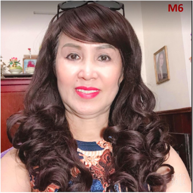 Wig both ends long short curly middle-aged high-grade, wig natural top female Korean style M6