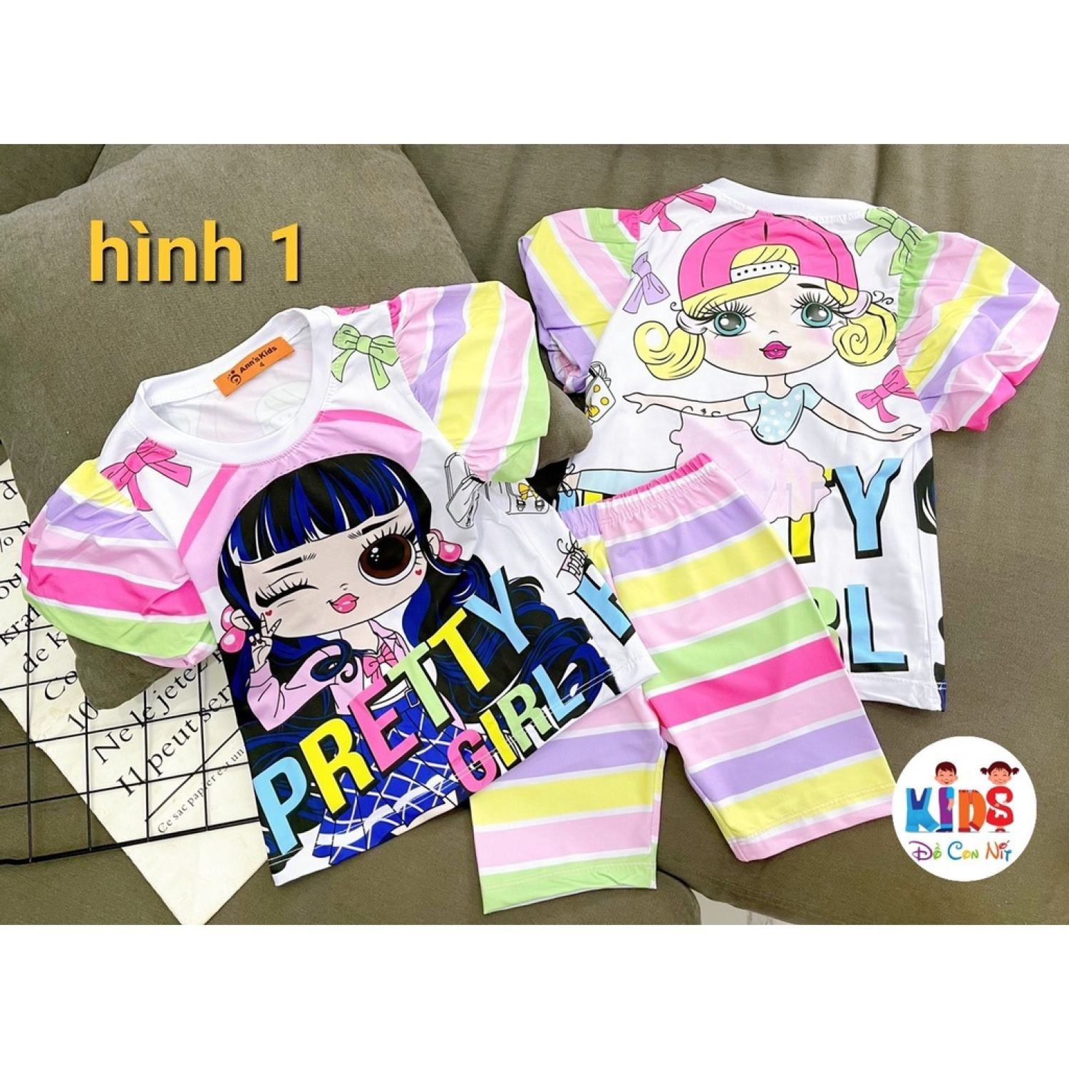[10-21 KÝ] BỘ THUN LẠNH 3D BÉ GÁI - ĐỒ BỘ TRẺ EM