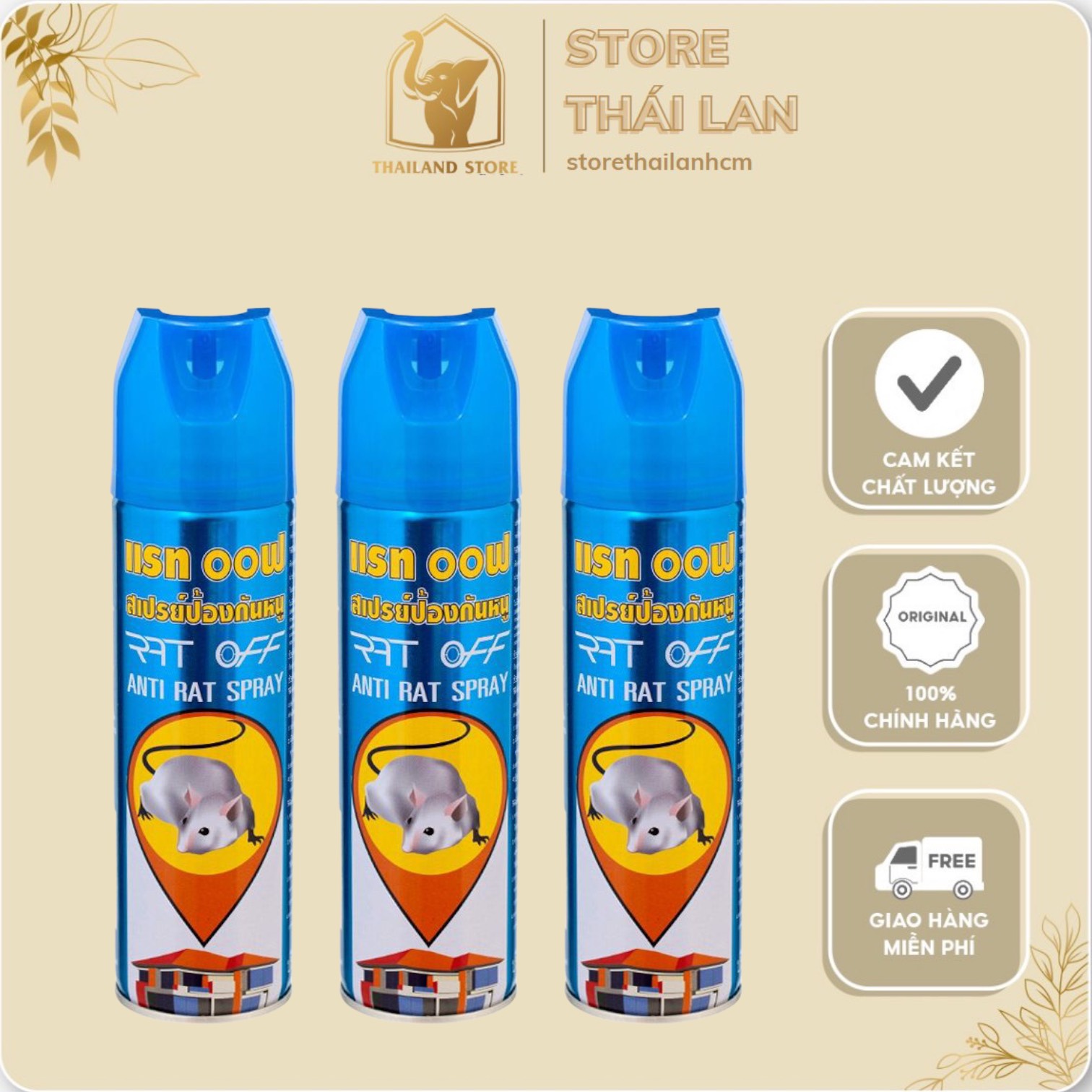 CHAI XỊT ĐUỔI CHUỘT [CHÍNH HÃNG] Rat-Off đuổi sạch chuột THAILAND