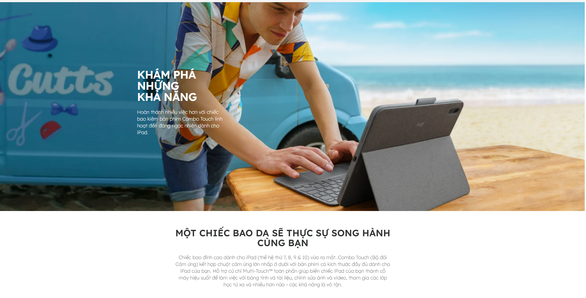 Bao da bàn phím Logitech Combo Touch iPad Gen 10 (10.9 inch) - Bảo hành chính hãng 12 tháng