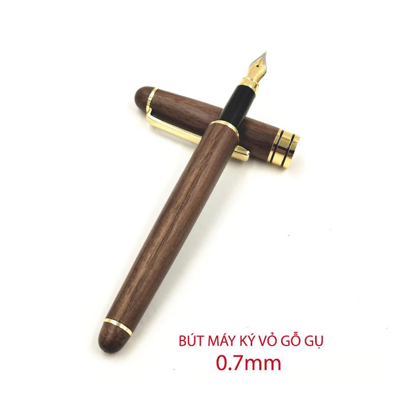 Bút máy ký (cây viết) G07 vỏ gỗ gụ, nét 0.7mm, có hộp giấy