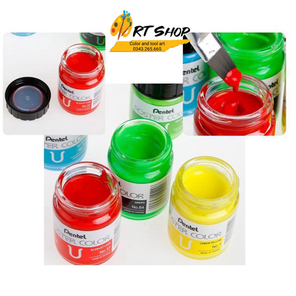 Màu Poster Color Pentel Bán Lẻ Hũ 30ml