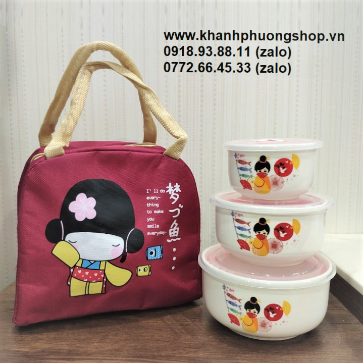 [HCM]hộp đựng cơm và túi giữ nhiệt - hộp đựng cơm