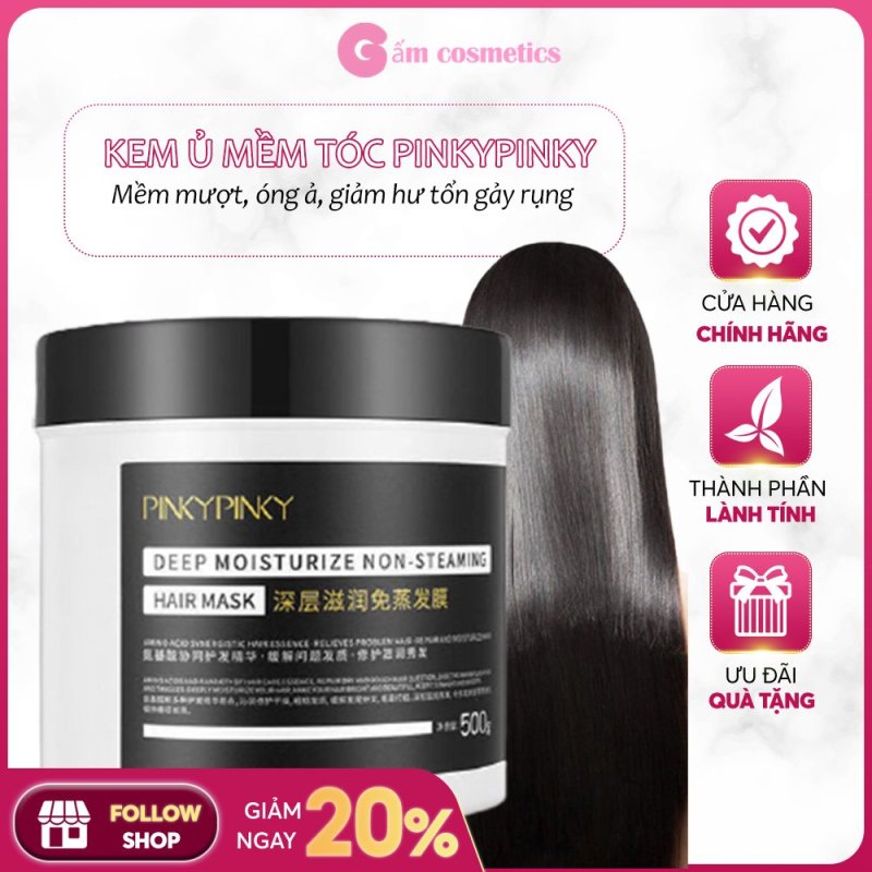 [Dung Tích Lớn] Kem ủ tóc collagen Pinky Pinky 500ml dưỡng tóc mềm mượt phục hồi tóc hư tổn gãy rụng chẻ ngọn - Gấm Cosmetics cao cấp