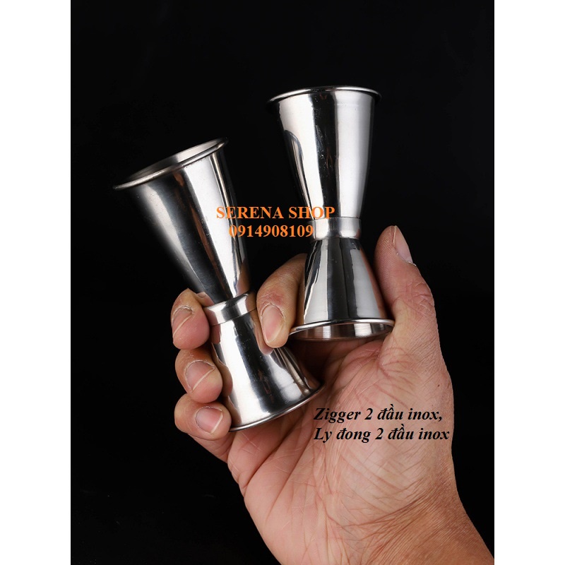Zigger - ly đong inox 2 đầu inox