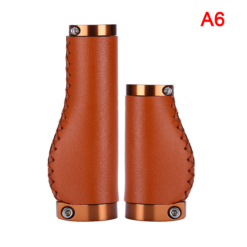 Aiqinhaimaoyi 1 cặp tay nắm xe đạp cổ điển thể thao ngoài trời tay nắm ghi đông xe đạp thoải mái tay nắm xe đạp bằng da phụ kiện xe đạp màu nâu phụ tùng xe đạp bọc tay nắm xe đạp leo núi bằng da nhân tạo chống trượt