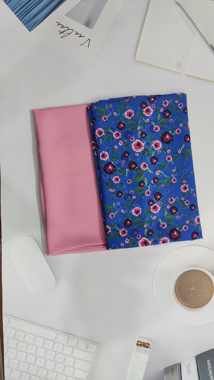 Vải áo dài cao cấp hoạ tiết hoa lá đều (1) - lụa Bảo Anh/ lụa cao cấp