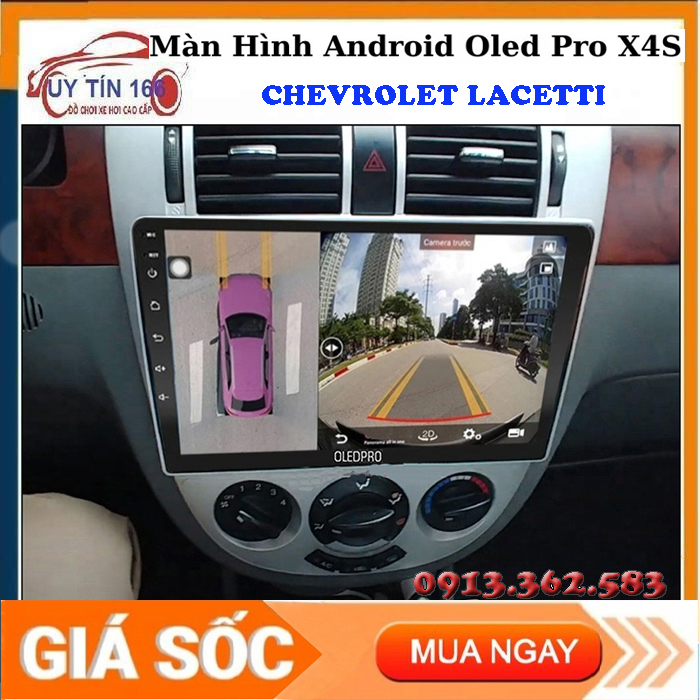 Bộ màn hình oledpro x4s liền camera 360 cho xe chevrolet lacetti - phu kien oto, camera 360 độ ô tô, phụ kiện ô tô giá rẻ, đầu android ô tô