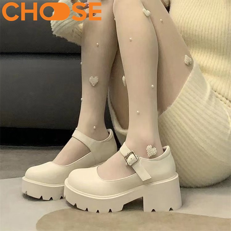 Giày Lolita Nữ Đế Độn Quai Ngang Cao 6cm Thời Trang Nữ 2312