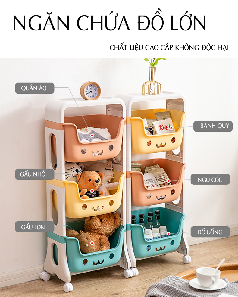 Kệ 3 Tầng Để Đồ Cho Em Bé Cực Đáng Yêu ( K3TTE01)