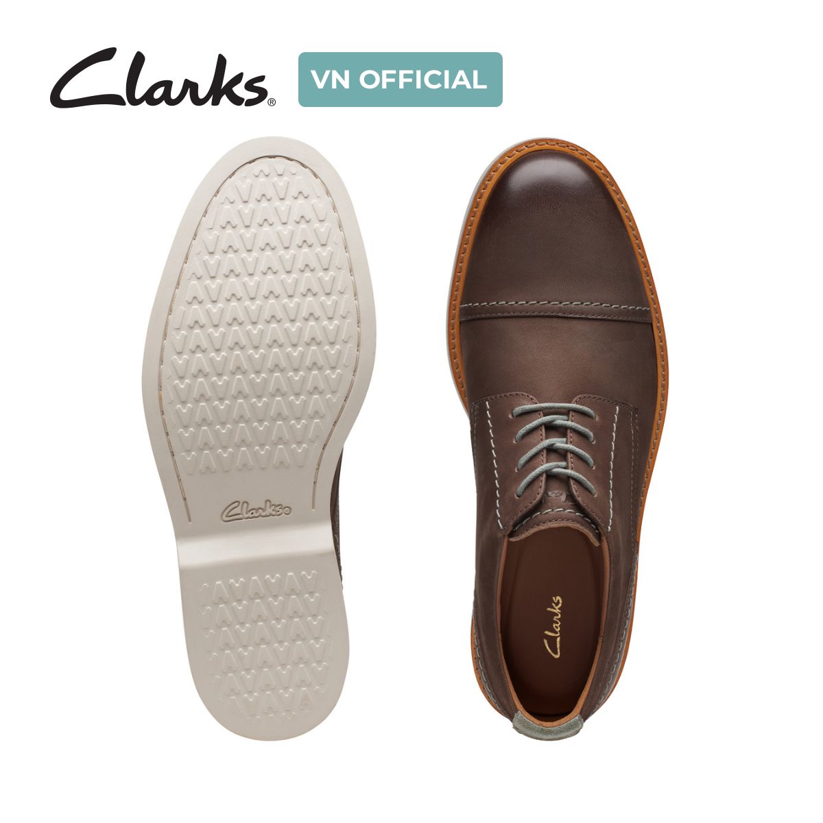 Giày Tây Da Nam Clarks - Atticus LT Cap