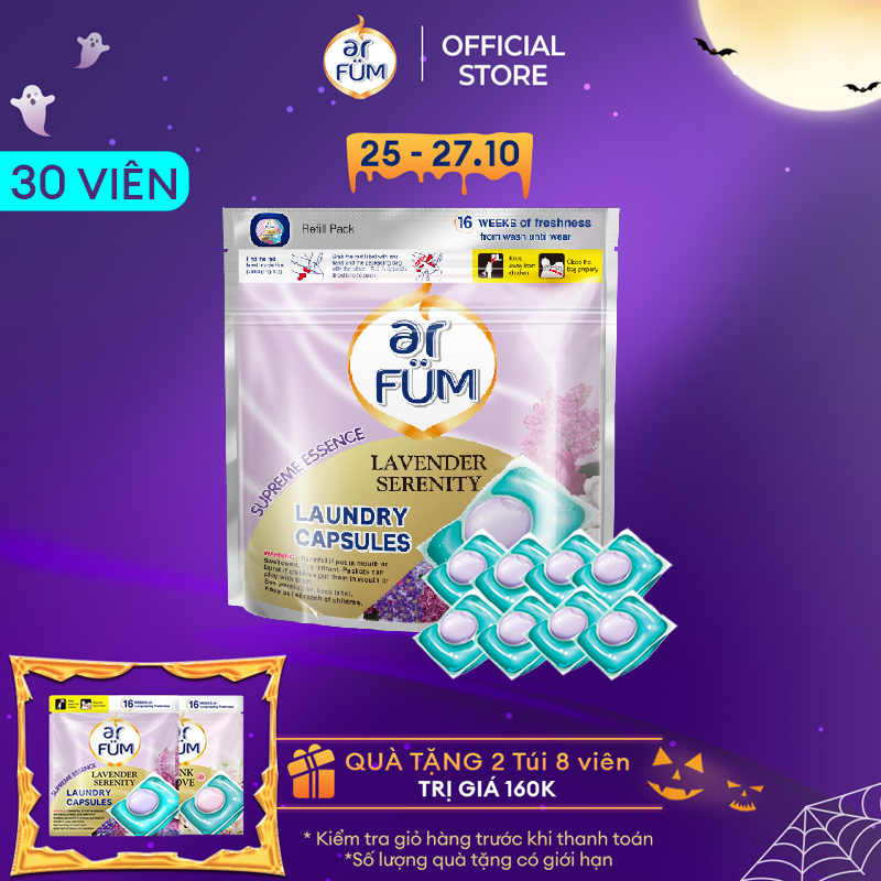 Túi Viên Giặt Xả Tiện Lợi arFum Hương Hoa Công Nghệ Nhật Bản 30 Viên Túi