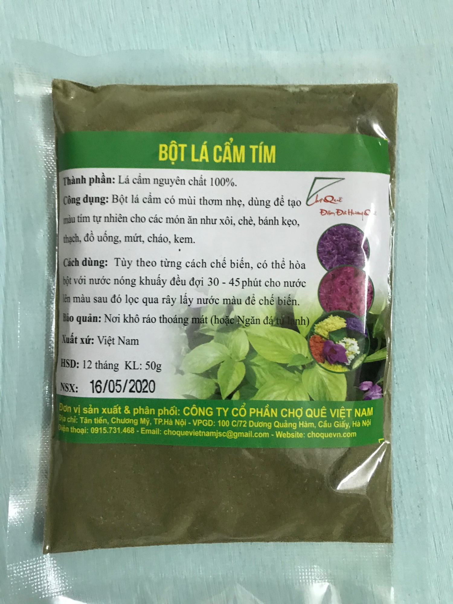 Bột lá cẩm tím nguyên chất