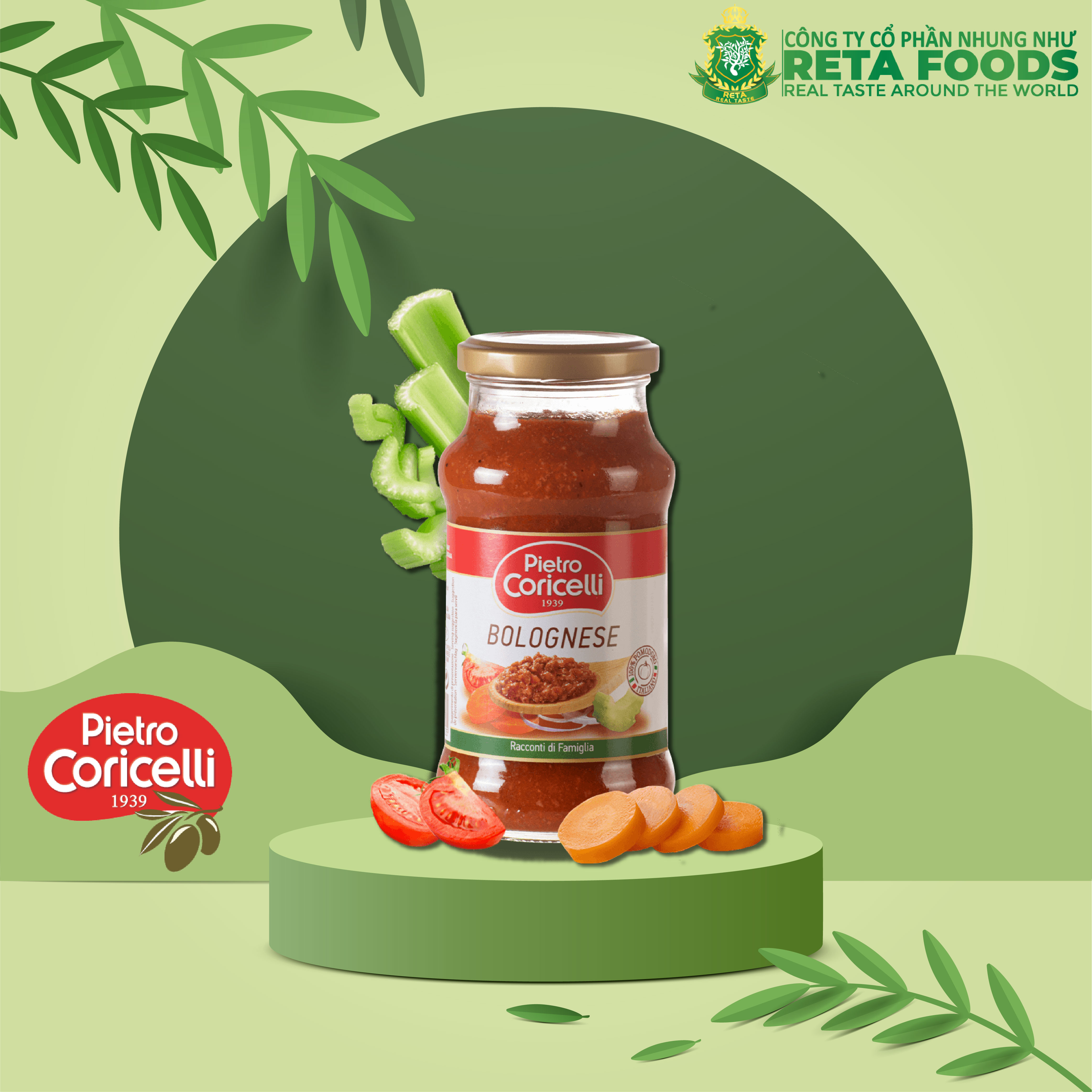 Sốt Trộn Mì Ý Pietro Coricelli Bolognese (Bò Bằm) 350gr