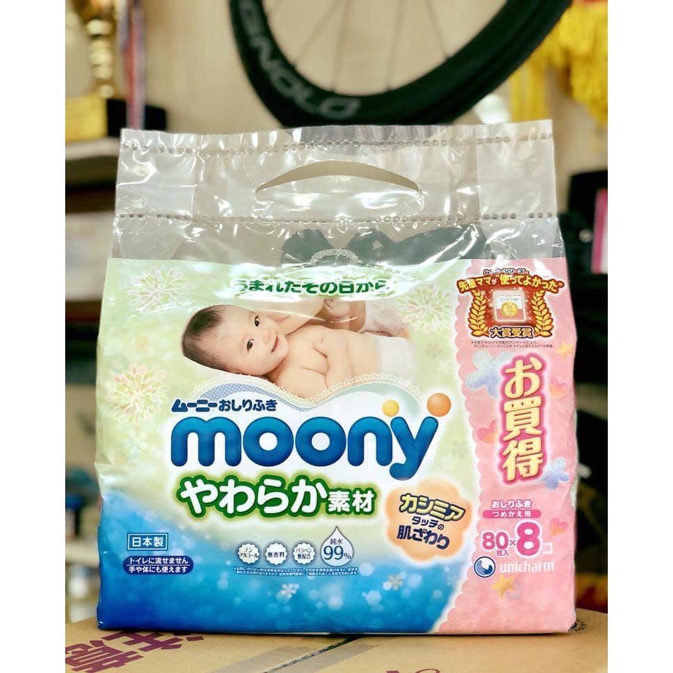 ( Chính Hãng ) Giấy Ướt Moony Nội Địa Nhật Bản 80 Tờ