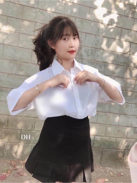 Áo Sơ Mi Tay Lỡ Túi Rộng Nữ