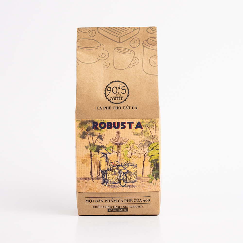 Cà phê hạt robusta nguyên chất rang mộc - 100% cà phê sạch - 90s coffee vietnam