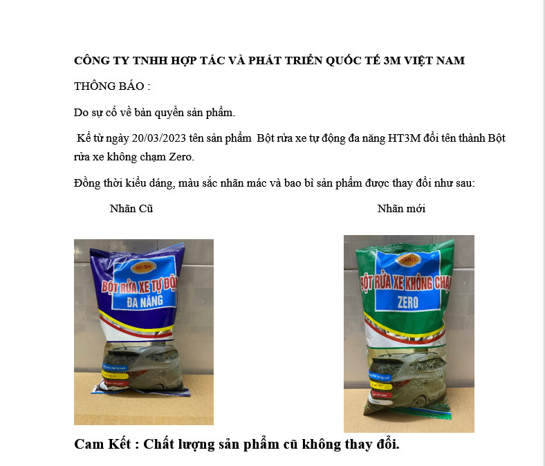 Bột Rửa Xe Đa Năng không chạm Zero