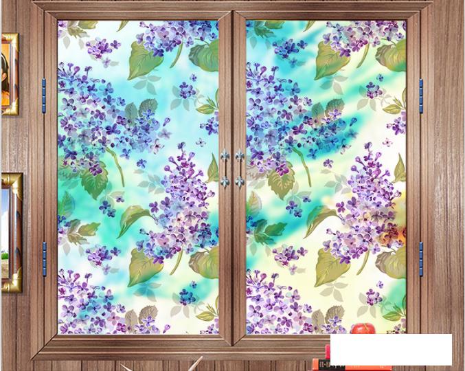[HCM]Decal Dán Kính Cao Cấp -  Hoa Sơn Trà Tím ( 60x116 )-DK1063