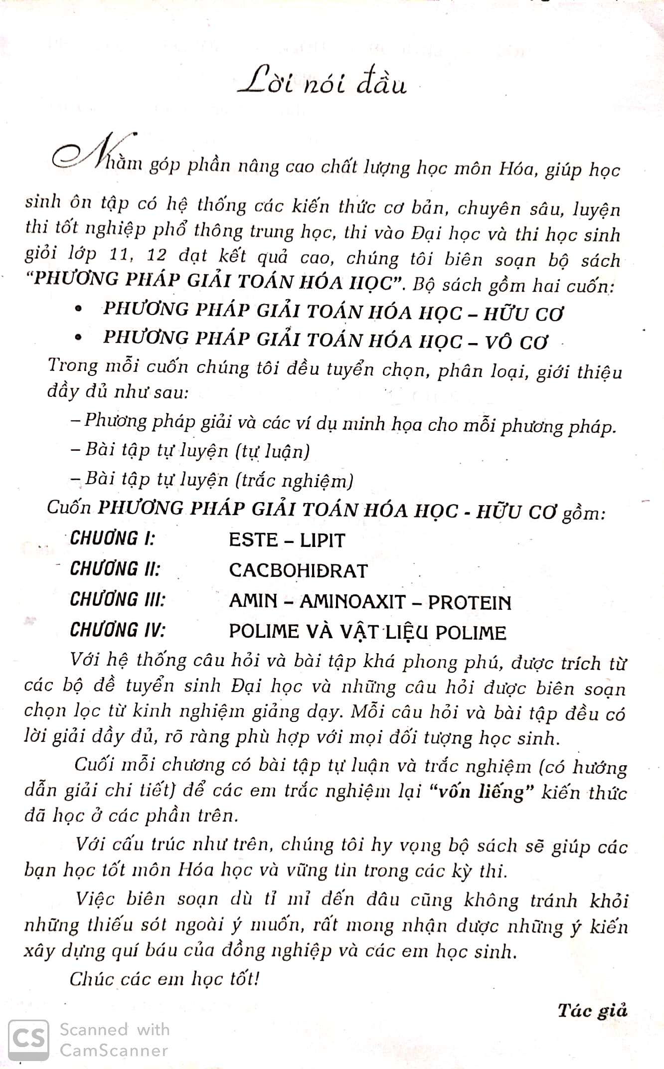 [HCM]Phương pháp giải toán hóa học hữu cơ