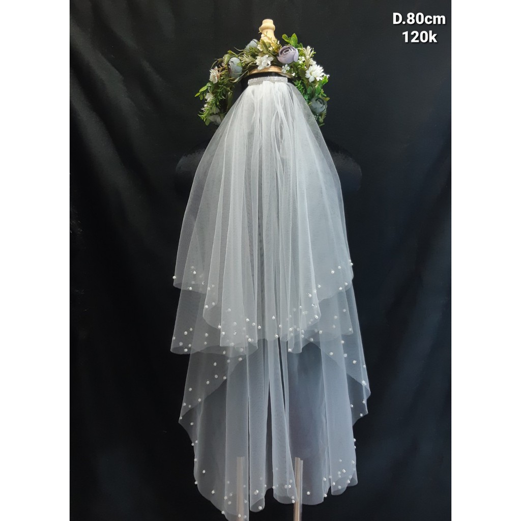 [HCM]Tổng hợp các mẫu voan cài tóc cô dâu trắng chất liệu voan mỹ sẵn lược cài xinh ngắn Giangpkc