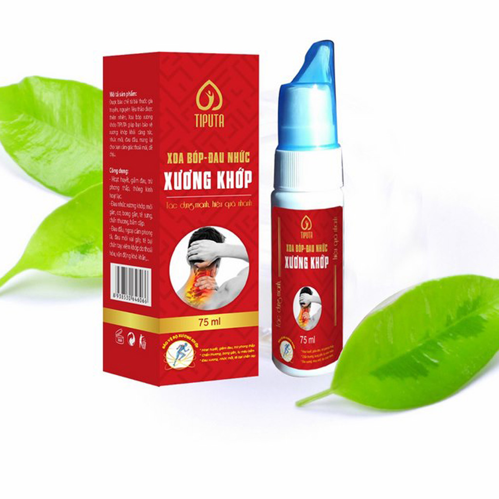 Thảo Dược Xoa Bóp Chống Đau Nhức Xương Khớp TiPuTa - Chai 75ml