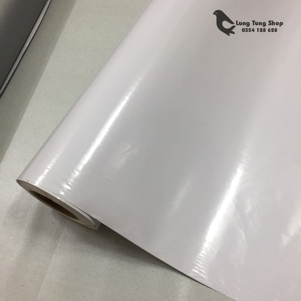 decal trắng bóng có sẵn keo - khổ 1,2m