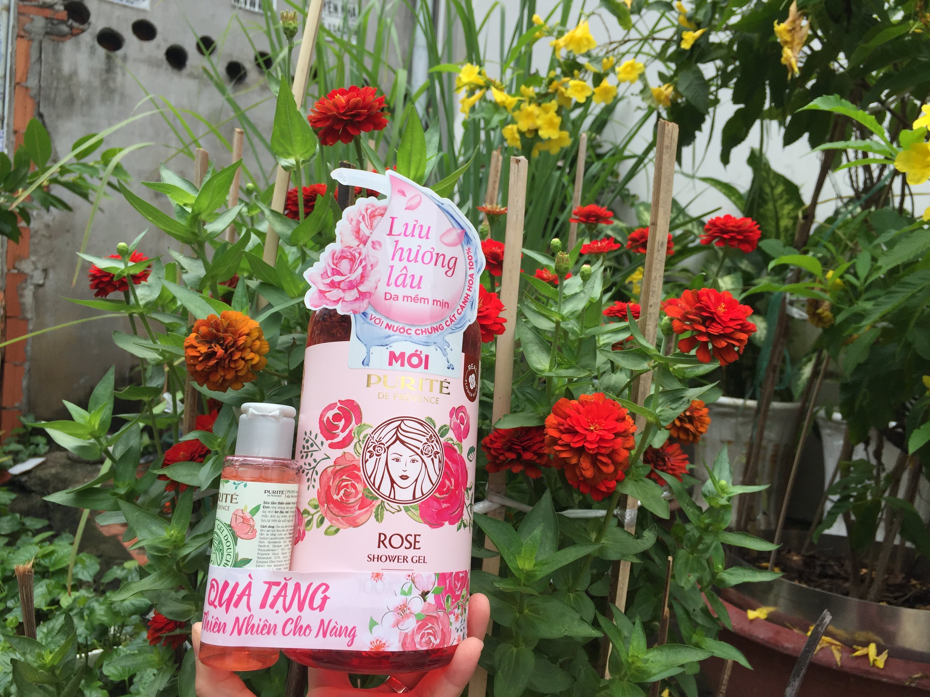 Sữa tắm gel purité hương hoa hồng 850 ml không tặng 1 chai nhỏ