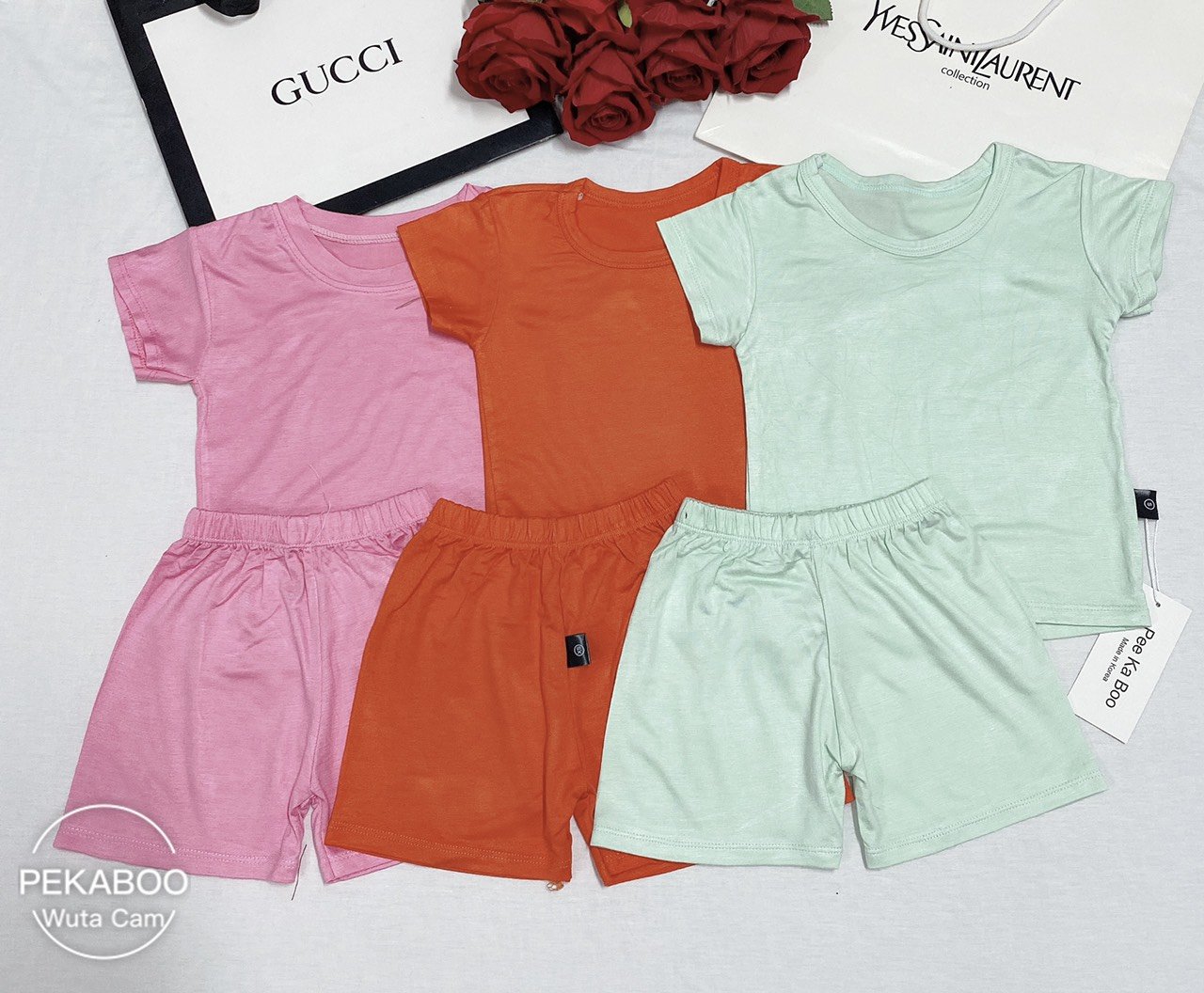 Set Bộ Thun Trơn Cho Bé Gái Mặc Mát ,Thoải Mái