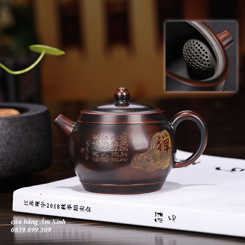 Ấm tử nê khâm châu tâm thiền 230 ml