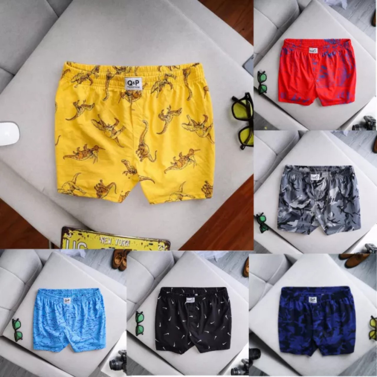 Quần đùi nam mặc nhà mặc ngủ chất thun cotton co giãn 4 chiều mặc cực mát linc fashion 1