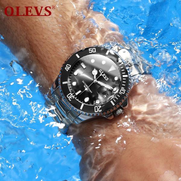 Đồng hồ nam OLEVS đồng hồ cơ thép không gỉ  mặt kính chống xước thể thao mạnh mẽ dạ quang - INTL