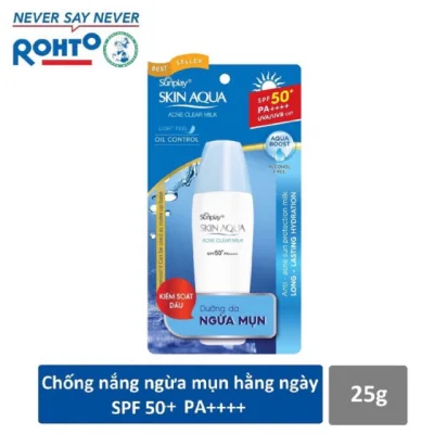 [HCM]Kem Chống Nắng Sunplay Skin Aqua Acne Clear Milk 25G