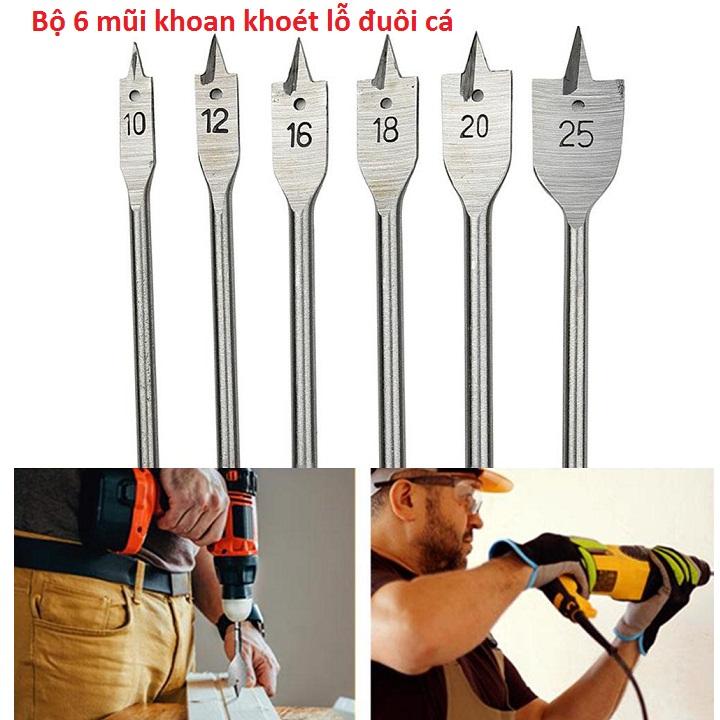 Bộ 6 mũi khoan đuôi cá
